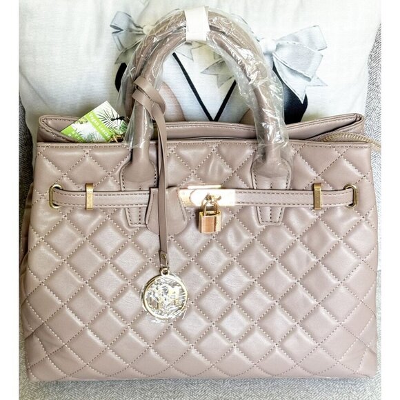 Badgley Mischka Collection Large Diamond Quilted Tote Bag NWT - Picture 1 of 9